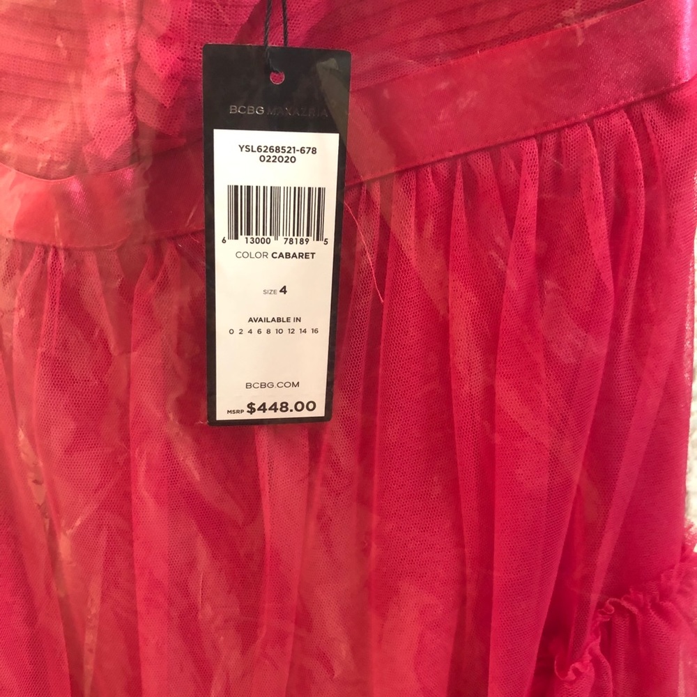 BCBG Tulle gown in cabaret pink
